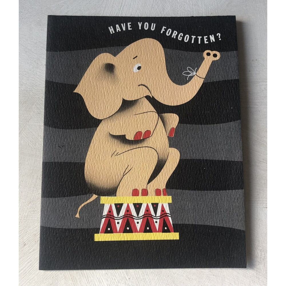 Vintage 1956 Elephant Reminder Forgotten Payment Stationery Sample Card Past Due